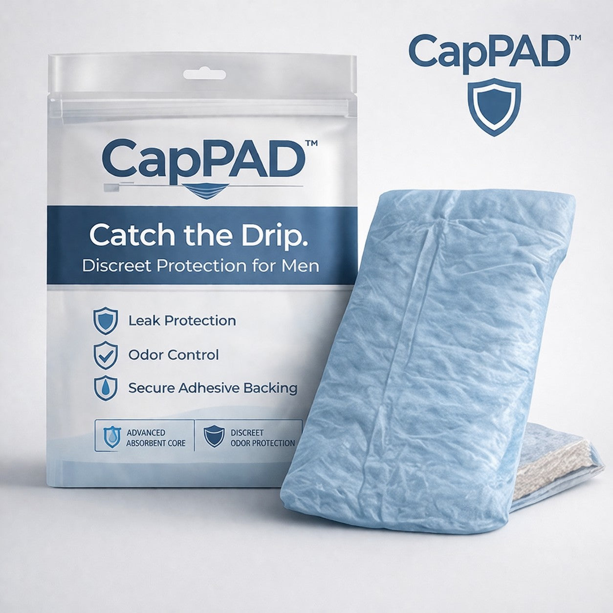 CapPAD Men's Incontinence Pad – Single Pack (2 Pads)